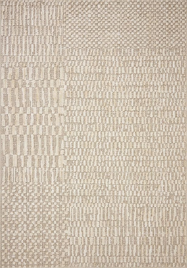 Loloi Amber Lewis Bexley Collection BEX-01 Natural/Birch 2'-7" x 4' Accent Rug Neutral, Textured, Living, Bedroom, Dining, Carpet