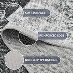 Area Rugs 9x12 Living Room - Modern Abstract Large Rugs for Living Room Non-Slip Low Pile Soft Machine Washable Carpet for Bedroom, Under Dining Table, Nursery, Farmhouse (9'x12' Dark Grey)