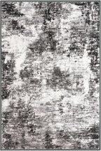 Modern Abstract Small Area Rug Indoor 3x5 Washable Rug Non-Slip Soft Black Grey Entryway Rug Kitchen Mats Thin Print Faux Wool Floor Carpet Throw Rugs for Entrance Bedroom Home Decor