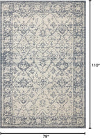 Loloi Magnolia Home by Joanna Gaines Gigi Collection GIG-02 Ivory/Blue 6'-7" x 9'-2" Area Rug