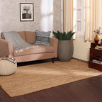 REDEARTH Rectangular Area Rug - Hand Woven Braided 100% Natural Jute - Artisan Made Boho Jute Rugs for Bedroom - Kitchen - Living Room - Farmhouse - Aesthetic Home Decor (6'x9' - Natural)
