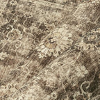 10x12 Brown Vintage Area Rug for Living Room Bedroom Large Distressed Rustic Carpet Non-Slip Low Pile Lightweight Vacuumable Soft Washable Throw Rug for Indoor Dining Room