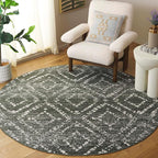 SAFAVIEH Adirondack Collection Area Rug - 6' Round, Green & Ivory, Geometric Design, Ideal for High Traffic Areas in Living Room, Bedroom & Dining Room (ADR131E-6R)