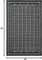 Dash and Albert Campbell Iron Handwoven Wool Rug, 8 X 10 Feet, Neutral/Grey Geometric Pattern - Premium Luxury Hotel Quality Soft Breathable Hypoallergenic Machine Washable Easy Care All Season