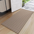 Indoor Door Mat 24"x72",Door Mat Indoor Entrance Dirt Resistant and Absorbent Non-Slip Rubber Backing Front Door Mats Washable Low-Profile Mats for Entryway, Inside Entrance Easy Clean Brown