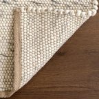 Rugs USA Hamptons Marled Ivory/Grey, 2'6" x 8', Hand Woven, Marled, Tassel, Soft and Cozy, High Traffic, Stain Resistant, Easy Clean, Durable Runner for Bedroom, Living Room, Dining, Den, Foyer