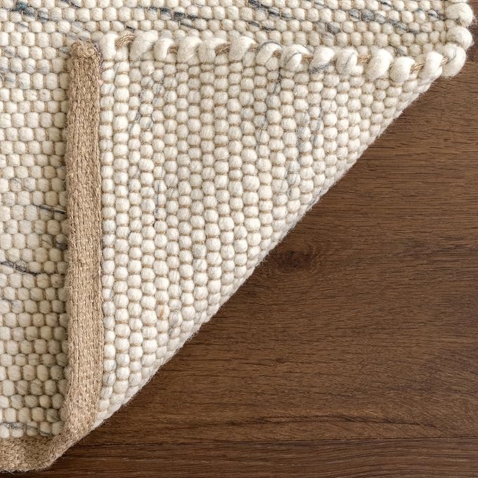 Rugs USA Hamptons Marled Ivory/Grey, 9'6" x 13'6", Hand Woven, Marled, Tassel, Soft and Cozy, High Traffic, Stain Resistant, Easy Clean, Durable Area Rug for Bedroom, Living Room, Dining, Den, Foyer