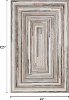 Company C Concentric Squares Wool Area Rug 8' X 10' Gray Striped
