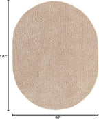 Unique Loom Solid Shag Collection Area Rug (8' x 10' Oval, Taupe)