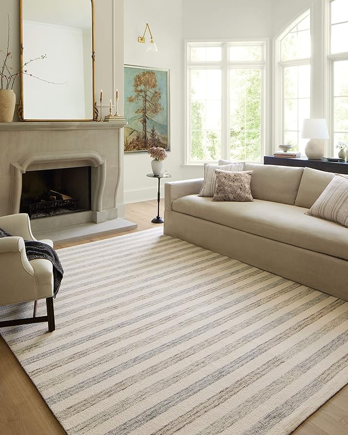 Loloi Chris Loves Julia Chris Collection CHR-05 Ivory/Slate 2'-6'' x 9'-9'', .50" Pile Height, Runner Rug