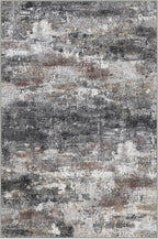GENIMO No Crease Non Slip 6x9 Area Rugs for Living Room, Craft Woven Modern Abstract Rug, Soft Floor Carpet, Single-Piece Rugs for Bedroom, Dining Room, Office, Dark Gray Brown