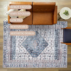 Washable Area Rug. Modern Farmhouse. Vintage. Turkish. Bohemian. Distressed. Oriental. Traditional. Rugs for Living Room. Dining. Bedroom. Office. Entryway. Foyer. (859NC, 2'5" x 6'5")