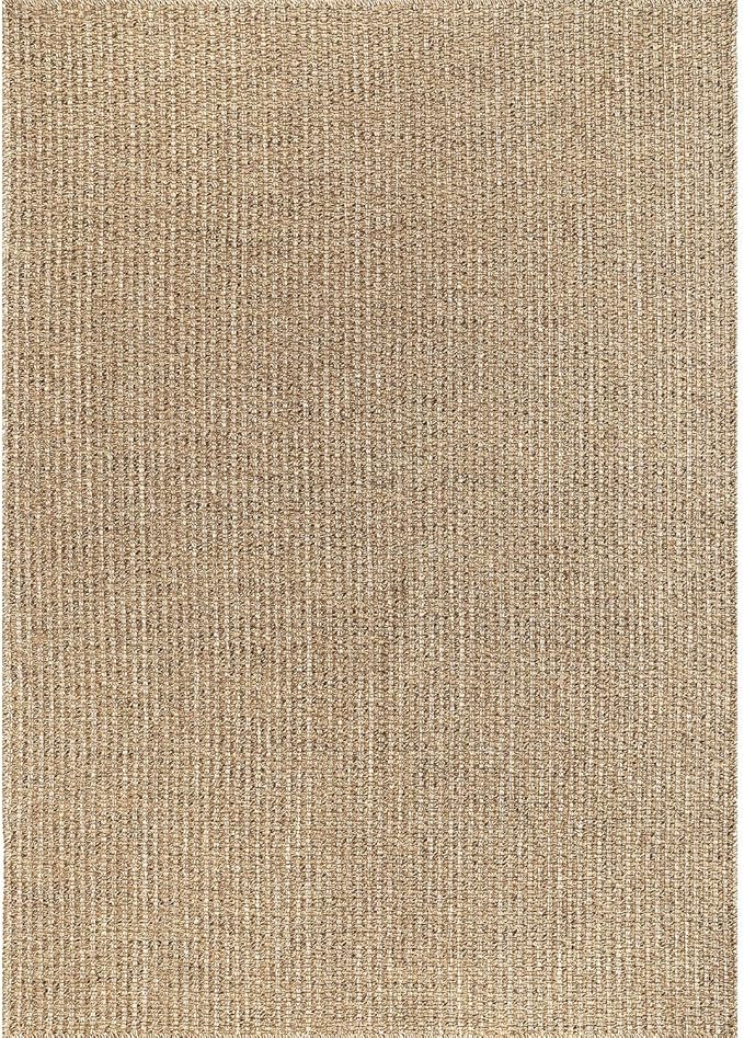 Easy Jute Rugs 4x6 Natural Color Living Room Indoor Outdoor Area Rug for Farmhouse Patio and Kitchen Rug High Traffic Washable Easy to Clean Solid Boho Woven Design Outside Carpet (4 x 6)