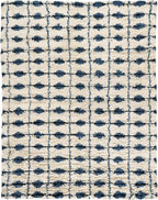 Dash & Albert Noma Indigo Handwoven Wool Rug, 7.5 X 9.5 Feet, Blue Geometric Pattern