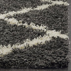 SAFAVIEH Dallas Shag Collection Area Rug - 10' Square, Dark Grey & Ivory, Trellis Design, Non-Shedding & Easy Care, 1.5-inch Thick Ideal for High Traffic Areas in Living Room, Bedroom (SGD257A)