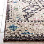 SAFAVIEH Madison Collection Runner Rug - 2'2" x 6', Black & Yellow, Boho Diamond Distressed Design, Non-Shedding & Easy Care, Ideal for High Traffic Areas in Living Room, Bedroom (MAD418Z)
