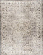ReaLife Rugs Machine Washable Area Rug - Living Room Bedroom Bathroom Kitchen Entryway Office - Padded Low Pile Stain Resistant Premium - Boho Farmhouse Vintage - Joy - Beige Ivory 6' x 8'