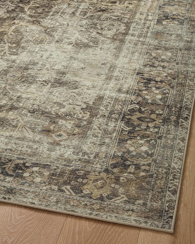 Loloi Magnolia Home by Joanna Gaines Sinclair Collection SIN-01 Pebble/Taupe 2'-0" x 5'-0", .25" Pile Height, Machine Washable, Accent Rug