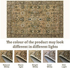 Tangsoo Brown Hallway Runner Rugs 2.6x12 Washable Runner Rug for Hallways, Non Slip Floral Vintage Soft Low Pile 12ft Long Rug Runner, Indoor Carpet Runners for Living Room Kitchen Bedroom Entryway