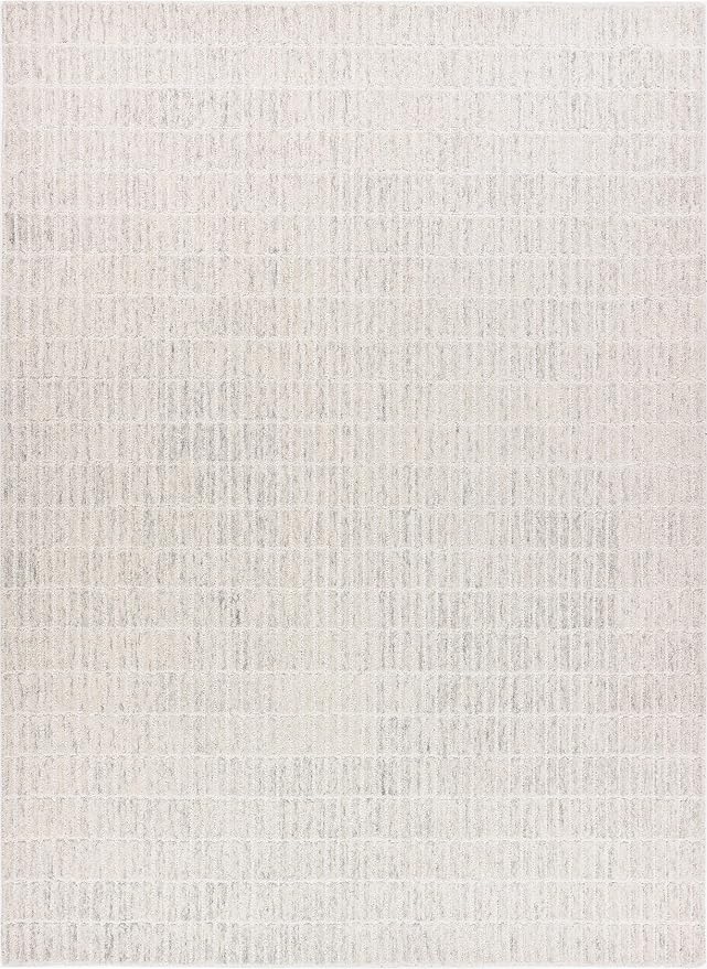 Hand-Tufted 100% Wool Area Rug – Unique Modern Geometric Grid Pattern, Soft Plush Textured Carpet for Living Room, Bedroom, Dining Room & Entryway (Grey, 6' x 8')