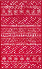 KUTA Christmas Rugs for Entryway, 2x3 Entrance Small Area Rug Red Non-Slip Washable, Ultra Soft Vintage Geometric Low-Pile Indoor Door Mat Floor Carpet for Kitchen