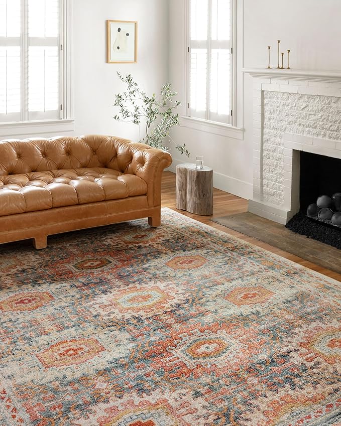 Loloi Jocelyn Collection JOC-03 Mist/Multi 7'-10" x 10' .38" Thick Area Rug