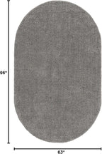 Unique Loom Solo Collection Area Rug - Calabasas (5' 3" x 8' Oval, Gray)