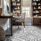 Rugshop Boho Cream Tribal Area Rug 5x7 – Modern Indoor Carpet for Living Room, Bedroom, or Entryway – Non-Shedding, Low Pile Geometric Design 5' x 7'