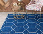 Unique Loom Trellis Frieze Collection Area Rug - Geometric (8' x 10', Navy Blue/ Ivory)