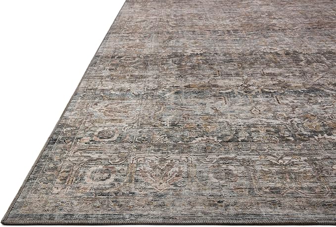 Loloi Amber Lewis Josie Collection JOS-05 Dove/Gold 9'-0" x 12'-0", .13" Pile Height, Low Profile, Machine Washable, Area Rug