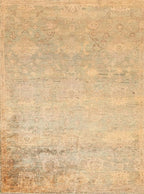 Rug Source Tribal Collection 7x9 Moroccan Area Rug, Hand Knotted Beige & Ivories Floral Rug, Oriental Jute Carpet for Bedroom, Living Room, Dining Room