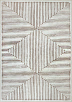 Bloom Rugs Washable Non-Slip 8' x 10' Rug - Brown Striped Area Rug for Living Room, Bedroom, Dining Room, and Kitchen - Exact Size: 8' x 10'