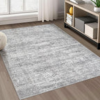 Area Rug Living Room Rugs - 4x6 Large Soft Indoor Neutral Modern Abstract Low Pile Washable Rug Carpet for Bedroom Dining Room Farmhouse Home Office - Vintage Grey