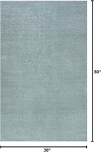 Eyely UES100S-3 Supersoft Haze Solid Low-Pile Indoor Area Rug Casual;Contemporary;Solid;Traditional, Bedroom, Kitchen, Living Room, Easy-Cleaning, Non-Shedding, 3 X 5, Light Blue