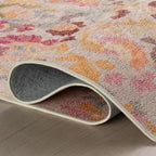 Dash & Albert INES Multi Machine Washable Rug, 3 X 5 Feet, Multicolored/Yellow Floral Pattern