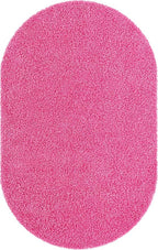 Unique Loom Solid Shag Collection Area Rug (5' 1" x 8' Oval, Taffy Pink)