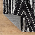 Rugshop Geometric Shag Area Rug Anthracite Dark Gray and White 7' 10" x 10' Perfect for Large Living Rooms, Dining Areas, Bedrooms