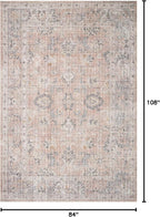 Loloi Skye Collection SKY-01 Blush/Grey 7' x 9' Oval Area Rug