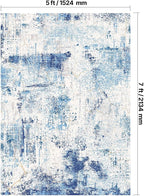 VEVOR 5 x 7 ft Area Rug Large Washable Rug Non-Slip and Tear-Resistant Soft Carpet Pet & Child Friendly Modern Area Rugs Indoor Mat for Bedroom Office Living Room Kids Room Entryway Blue