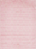 Unique Loom Trellis Frieze Collection Area Rug - Geometric (9' x 12' 2", Light Pink/ Ivory)