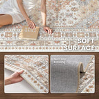 zesthome Washable Runner Rug 2.5x16 - Stain Resistant Entryway Rug,Ultra-Thin Kitchen Rugs, Anti Slip Backing Runner Rugs for Entrance Laundry Room Indoor Hallway (Orange,2.5'x16')
