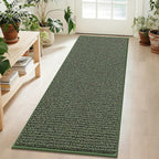BEQHAUSE Hallway Runner Rugs 2x6, Hallway Rug Non-Slip Washable(Rolled-Up NO Creases), Runner Rug Absorbent Stain Resistant Hall Rug Carpet Runner, Entryway Rugs Floor Mat Laundry Room Rugs, Green