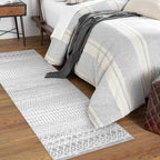 Moroccan Washable Runner Rug, 2x5 Ultra Soft Non-Slip Hallway Rug, Low Pile Distressed Gray Bathroom Rugs Carpet Runner for Entryway Kitchen Bedroom Laundry Room