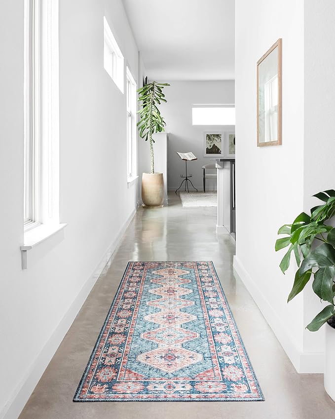 Loloi II Skye Collection SKY-03 Turquoise/Terracotta 2'-3" x 3'-9" Accent Rug
