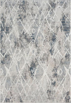 Adel Modern Area Rug for Living Room, 5x7 Rustic Distressed Abstract Blue Rug, Medium Pile Stain Resistant Carpet for Bedroom, Dining Room or Kitchen (5' x 7', Blue)