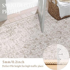 Light Brown Runner Rug 3x7 Hallway Machine Washable Kitchen Vintage Distressed Non Slip Long Carpet Indoor Retro Floral Bedroom Accent Throw Rug for Bathroom Office Laundry Dining Room
