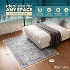 Istana 5x7 Area Rug - Grey Rugs for Living Room 5x7 - Foldable Rugs for Bedroom - Stain Resistant Washable Rug - Eco-Friendly Boho Area Rugs - Easy to Clean Living Room Rug