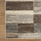 SUPERIOR Indoor Area Rug, Jute Backed, Modern Geometric Patchwork Floor Decor for Bedroom, Office, Living Room, Entryway, Hardwood Floors, Rockwood Collection, 4' x 6', Slate