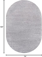 Eyely UES100A-6OV Supersoft Haze Solid Low-Pile Indoor Area Rug, Coastal, Bohemian, Minimalist, Classic, Casual for Bedroom,Kitchen,Living Room,Non Shedding,Easy-Washing, Gray, 6 X 9 Oval