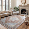 Bedsure 3x5 Area Rugs for Living Room, Machine Washable Rugs, Non-Slip Backing, Non-Shedding, Vintage Low Pile Easy Care Throw Carpet for Bedroom Dining Room, Taupe